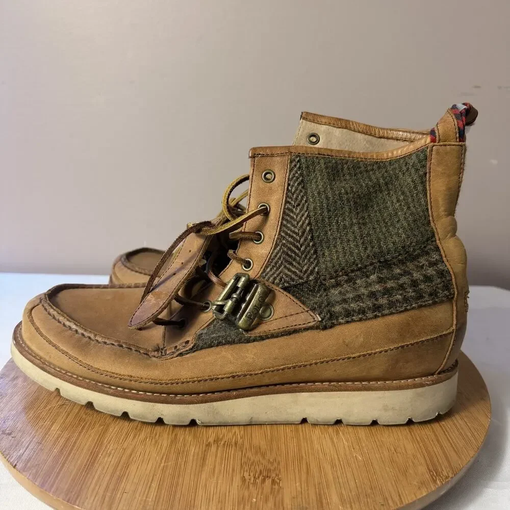 Polo By Ralph Lauren Saddleworth Leather Boots Mens Size 10.5 D Lace Up Combat